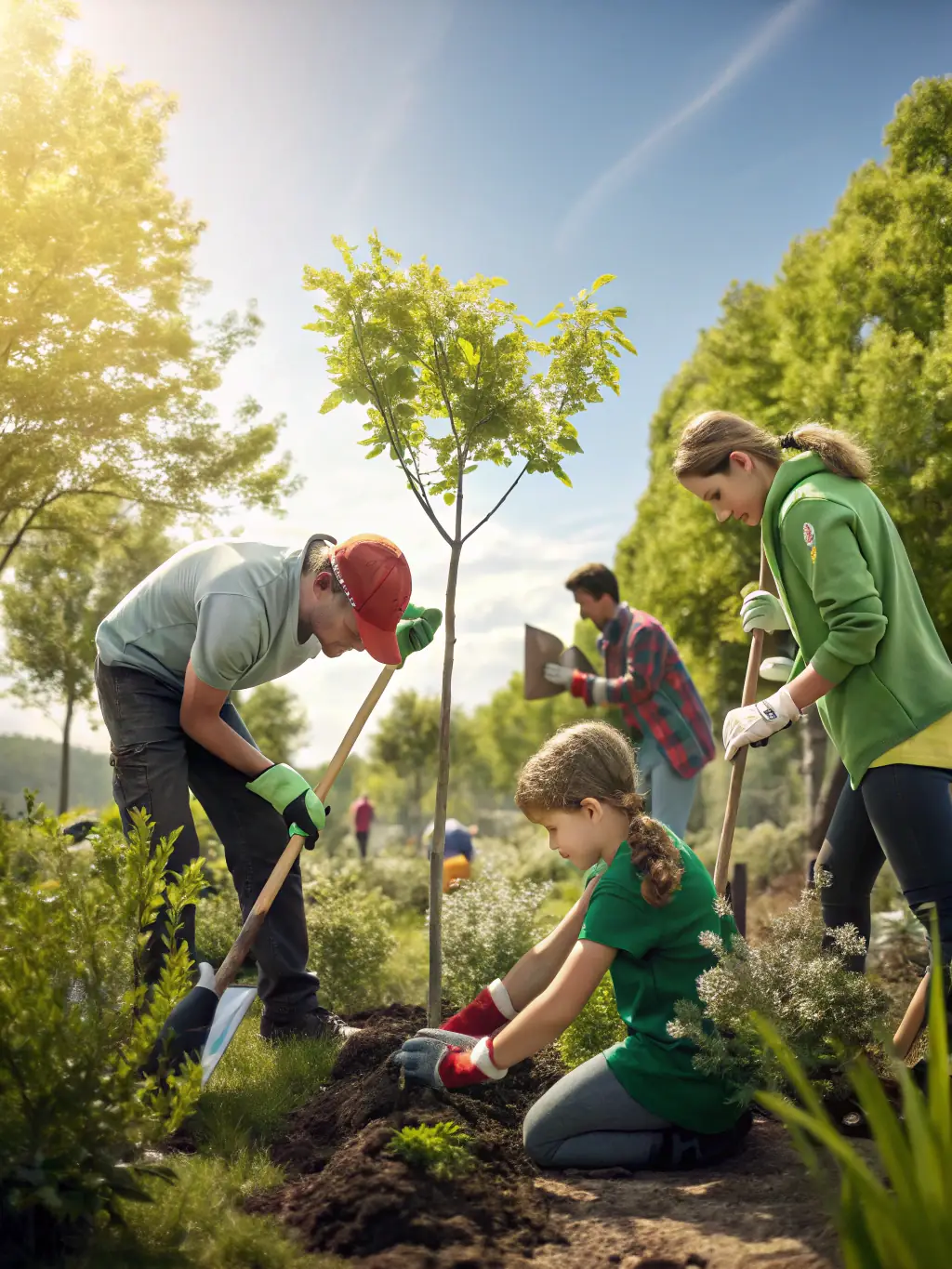 A photograph showcasing the association's efforts in wildlife habitat management, such as planting trees or creating feeding areas.